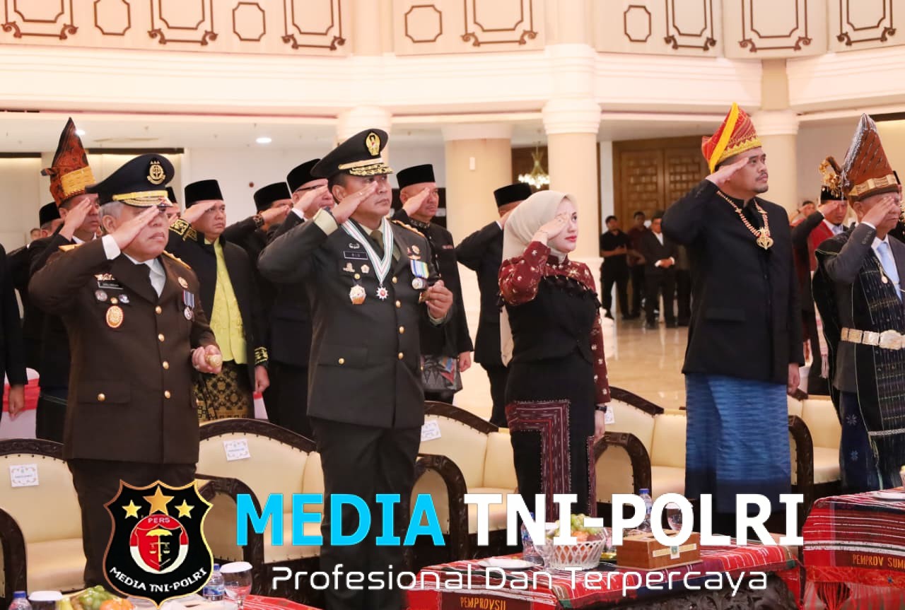 Bersama Forkopimda Sumut, Pangdam I/BB Ikuti Upacara Detik-Detik Proklamasi HUT ke-80 RI Secara Virtual