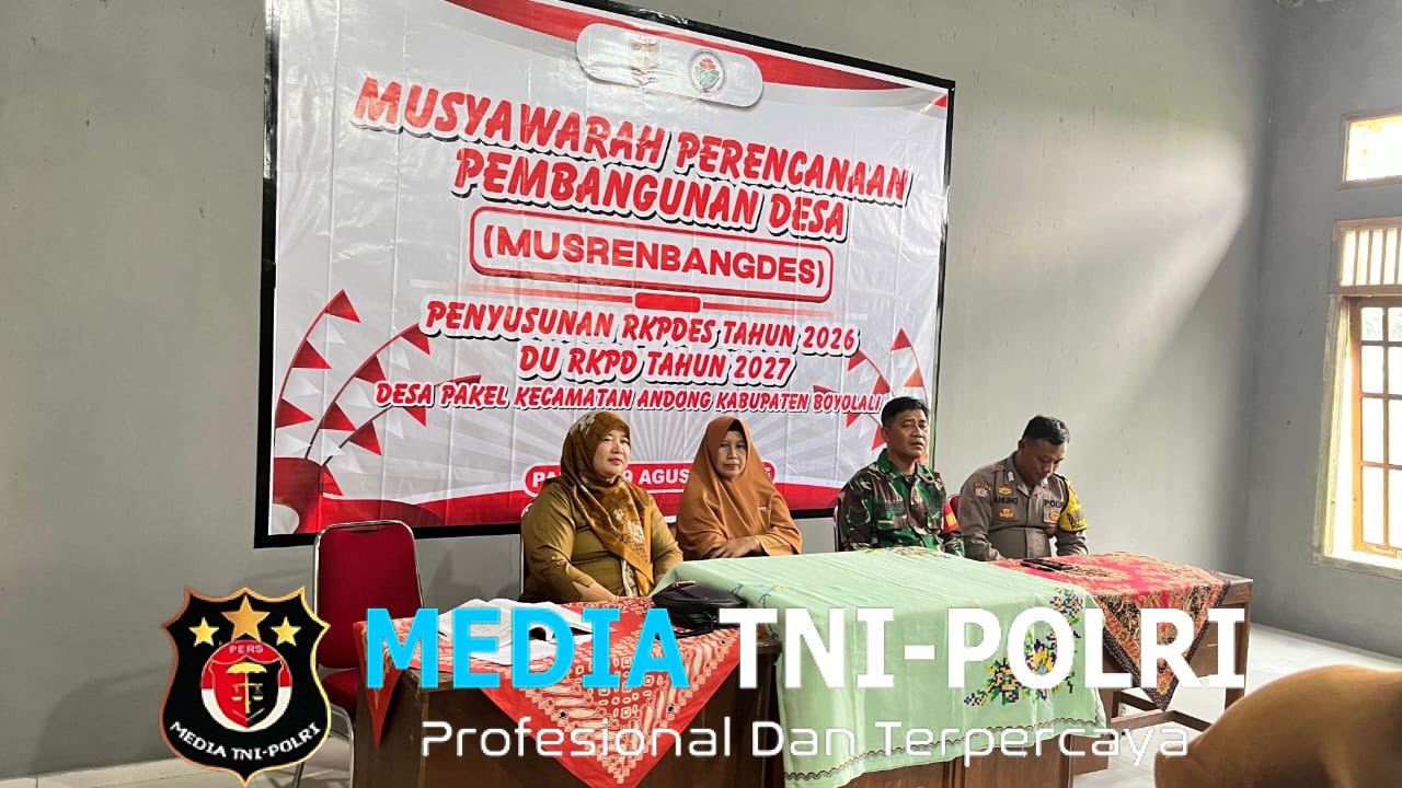 Musrenbangdes 2027 Desa Pakel, Babinsa Andong Tekankan Dukungan TNI untuk Pembangunan Desa