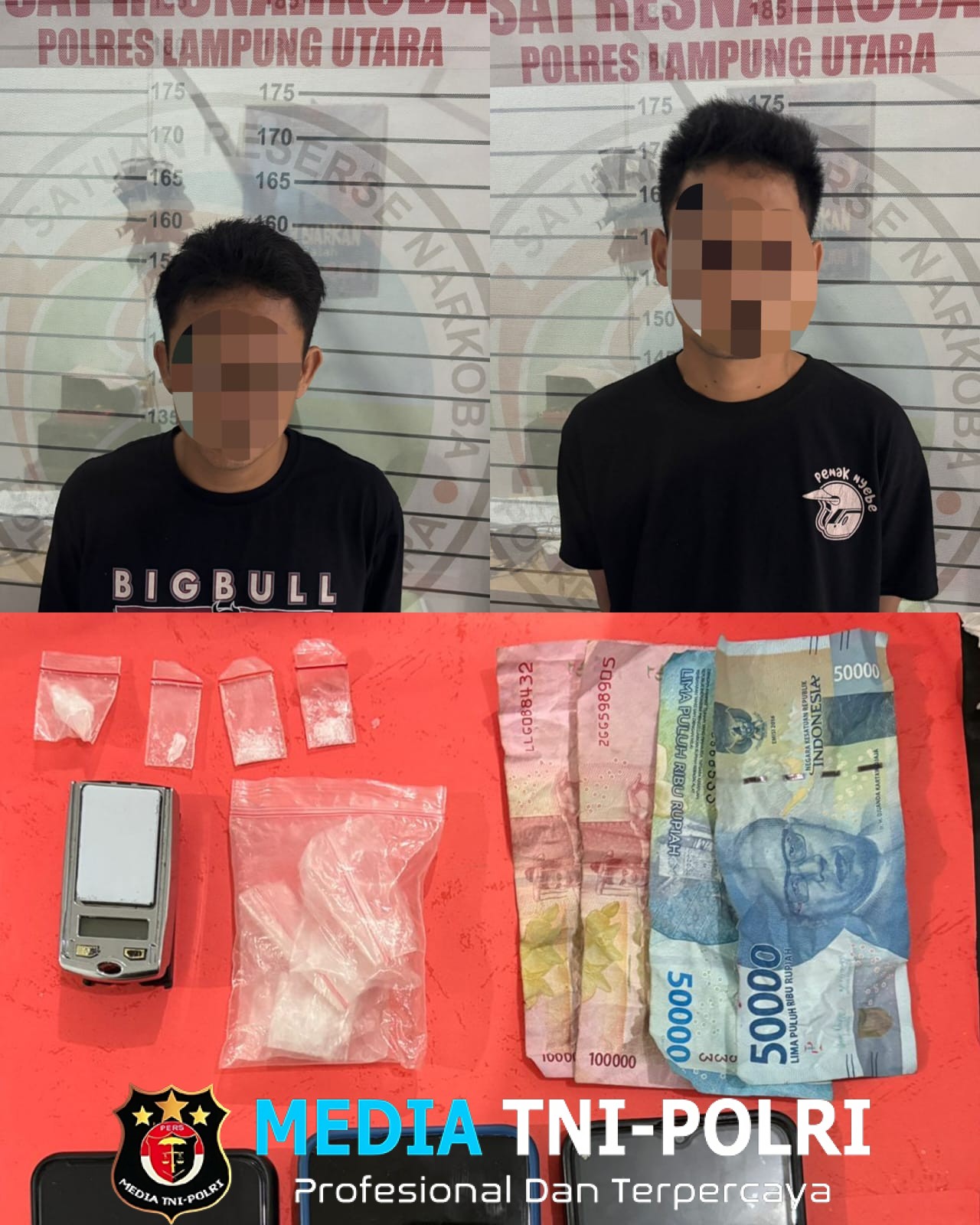 Dua Pelaku Pengedar Sabu Diringkus Sat Narkoba Polres Lampung Utara