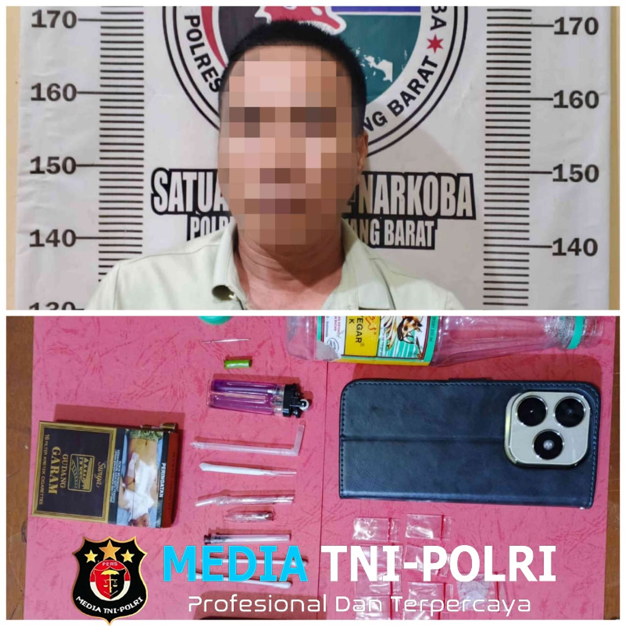 Satresnarkoba Polres Tulang Bawang Barat Amankan Seorang Pria yang menjadi Kurir Narkoba disebuah Kontrakan