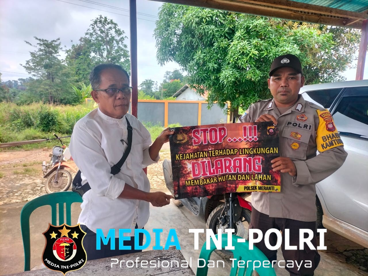 Meski Hujan Sudah Turun, Polsek Meranti Tetap Beri Himbauan Karhutla