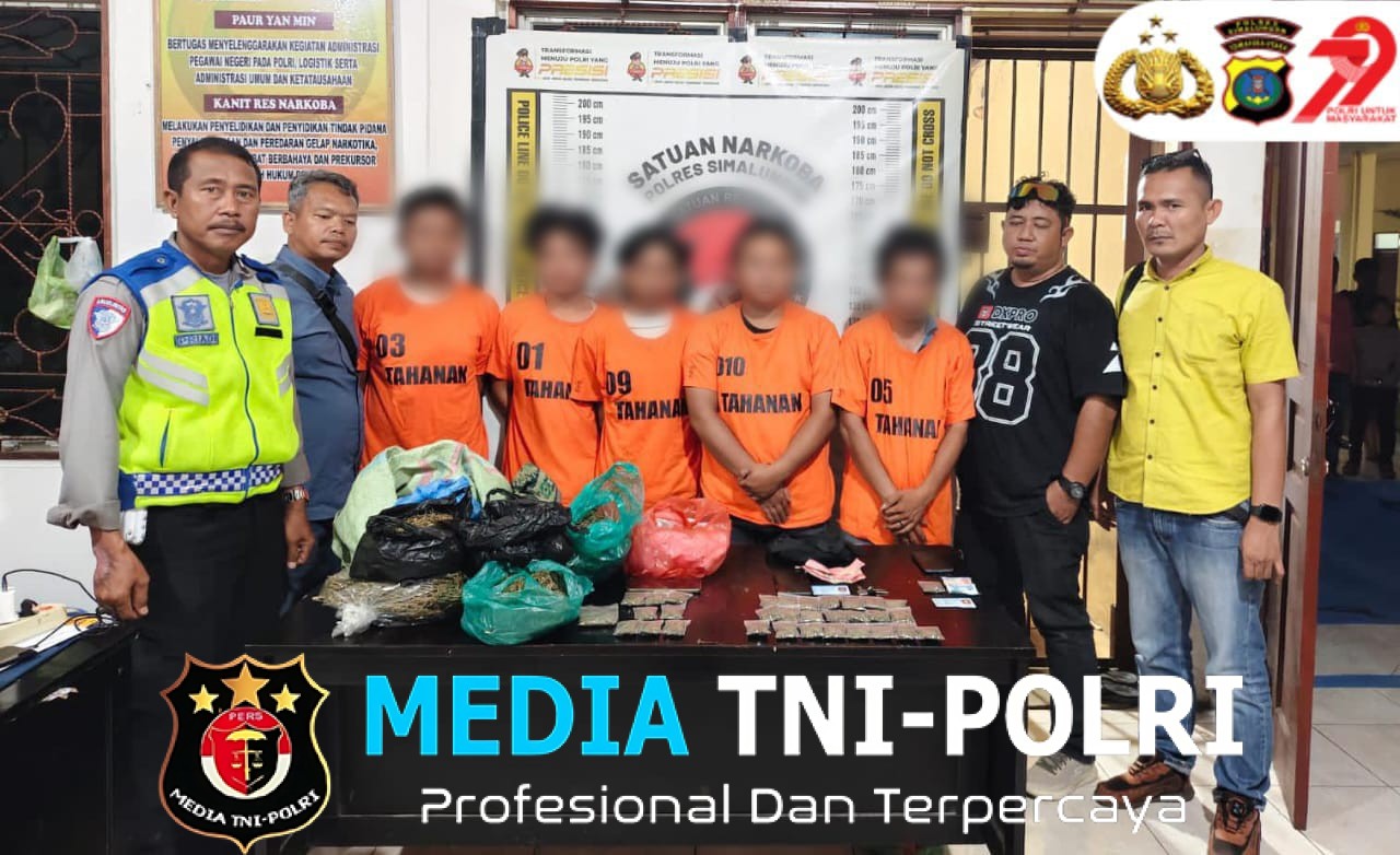 Polres Simalungun Bongkar Jaringan Narkoba 2,5 Kg Ganja di Kawasan Wisata Danau Toba, Lima Tersangka Diamankan