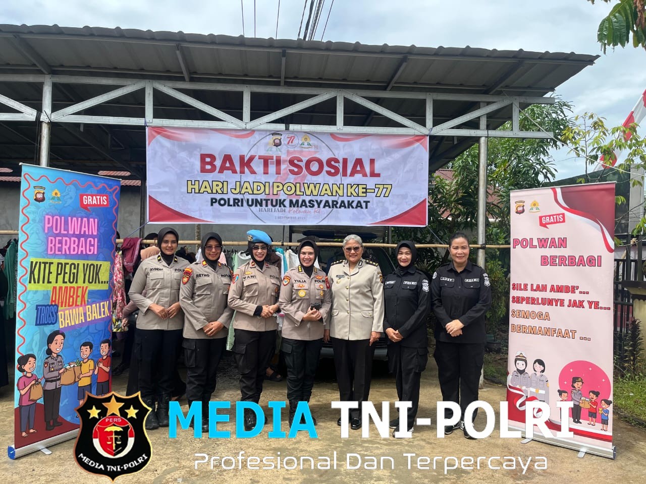 Peringati Hari Jadi Ke-77 Polwan, Polda Kalbar Gelar Bakti Sosial Berbagi Pakaian Layak Pakai