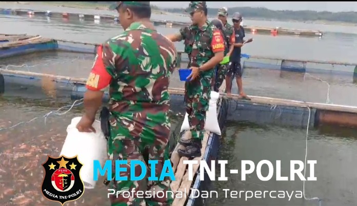 Babinsa Gali Potensi UMKM, Kunjungi Karamba Ikan Air Tawar untuk Pendataan dan Pembinaan