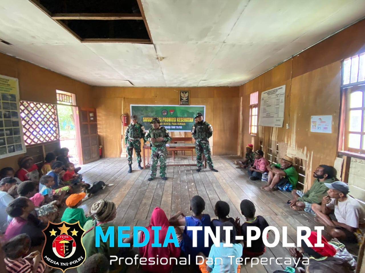 Gelar Penyuluhan Kesehatan, Satgas Yonif 751/VJS berupaya Cegah Penyakit Menular dan Jaga Lingkungan Bersih