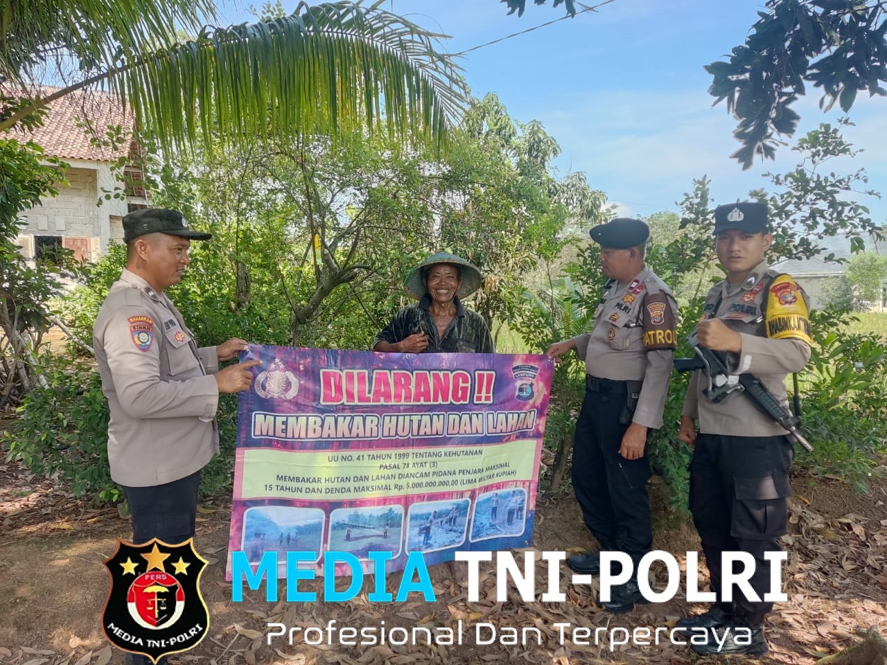 Cegah Kebakaran Hutan dan Lahan Polsek Tumijajar Rutin Melaksanakan Sosialisasi dan Mengedukasi Warganya