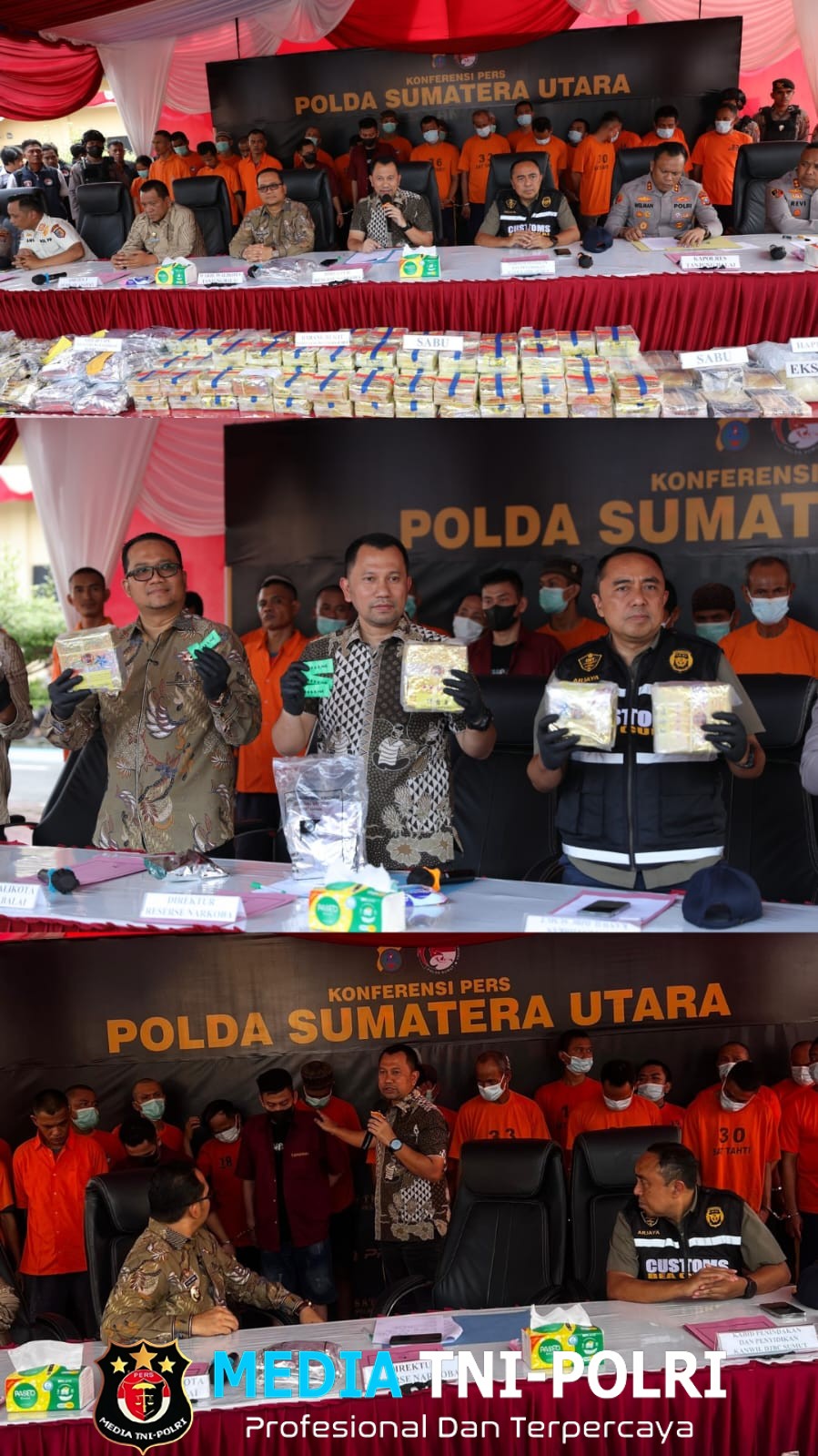 Polda Sumut Ungkap 603 Kasus Narkoba 829 Tersangka, 473 Kg Sabu dan Ratusan Ribu Pil Disita