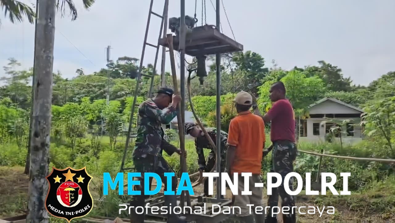 Satgas Yonif 131/Brajasakti Hadirkan Air Bersih untuk Warga Kampung Amyu