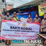 Sambut Hari Jadi Polwan Ke-77, Srikandi Polres Lampung Tengah Gelar Bakti Sosial