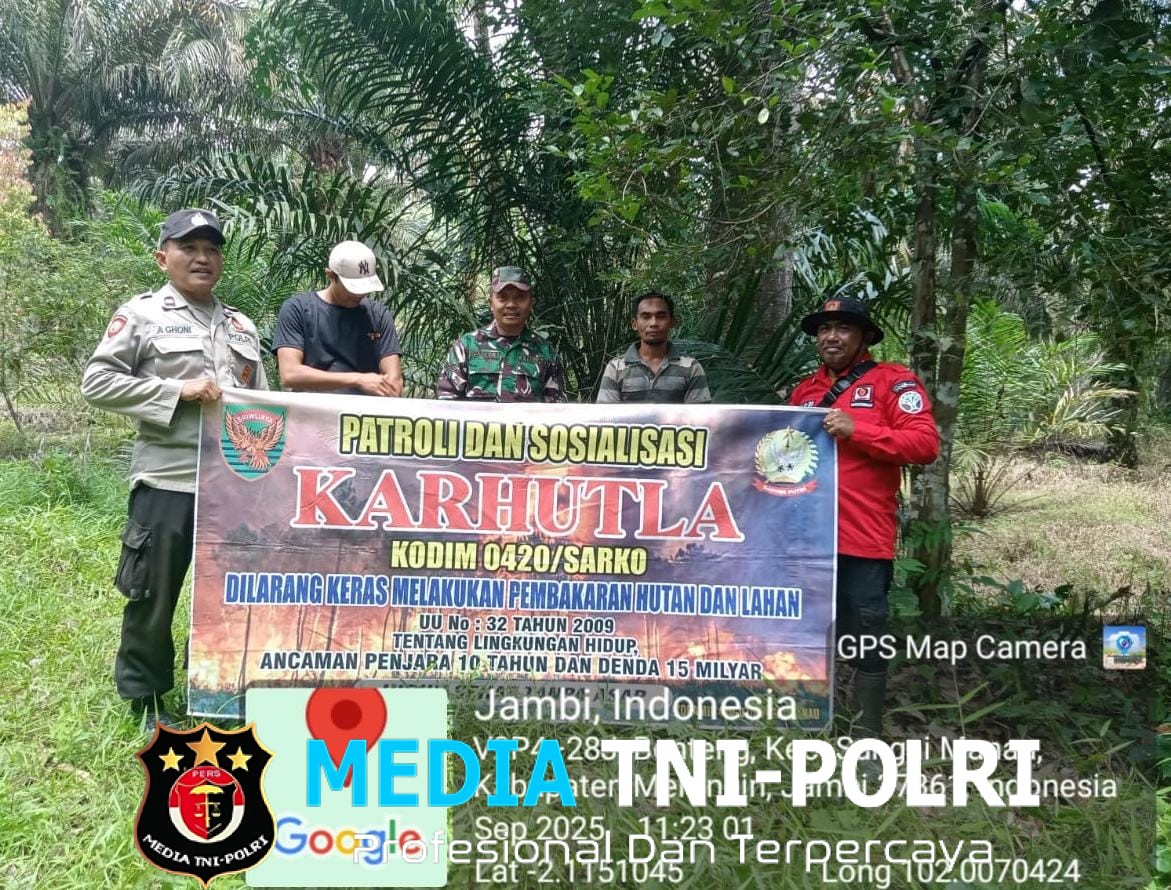 Koramil 420-07/Sei Manau Hadiri Rapat Koordinasi Patroli Terpadu Pencegahan Karhutla di Kecamatan Sungai Manau