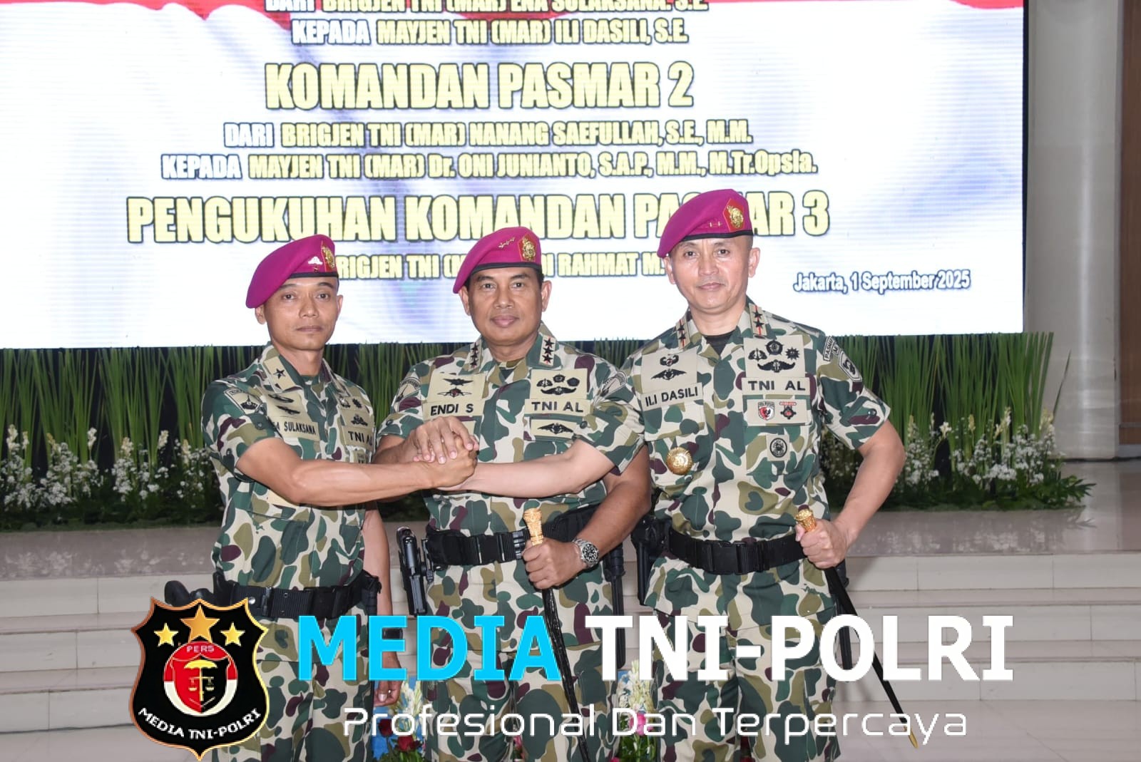 Mayjen TNI Marinir Ili Dasili Resmi Jabat Komandan Pasmar 1