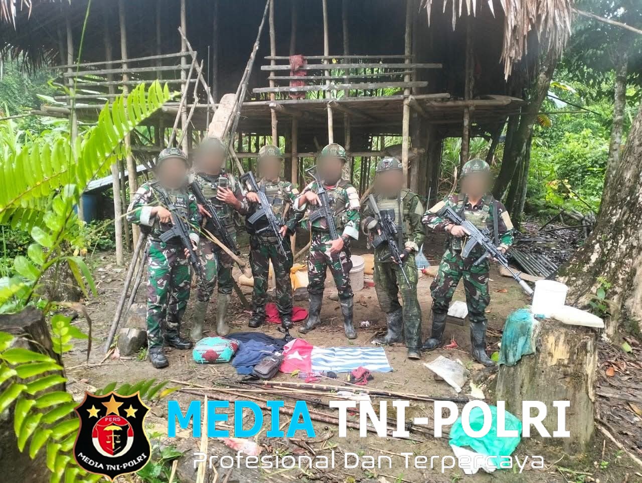 Marinir Rebut dan Kuasai Markas Separatis OPM di Muara Oaisin, Aifat Selatan