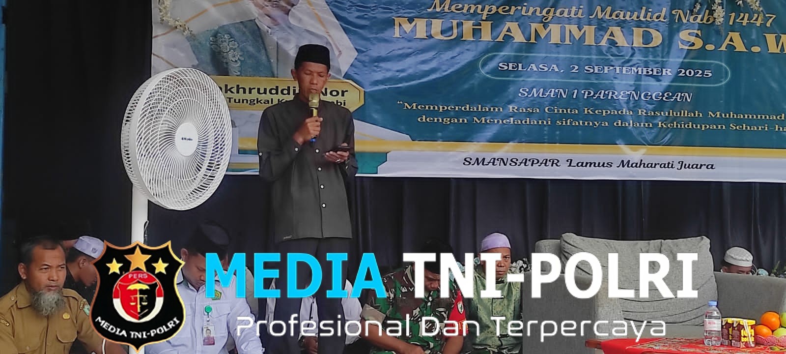 Babinsa Koramil 1015-07/Parenggean Menghadiri Kegiatan Maulid Nabi Muhammad SAW 1447 H