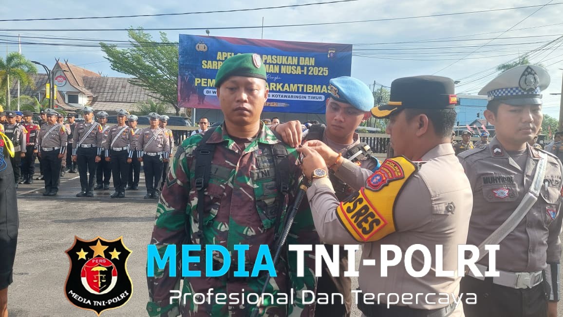 Kodim 1015/Sampit Bersama Polres Kotawaringin Timur Siap Amankan Wilayah dalam Apel Operasi Aman Nusa Telabang 1
