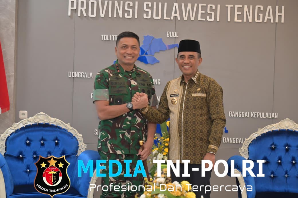 Pererat Sinergitas, Pangdam XXIII/Palaka Wira Bersilaturahmi Kunjungi Gubernur Sulawesi Tengah