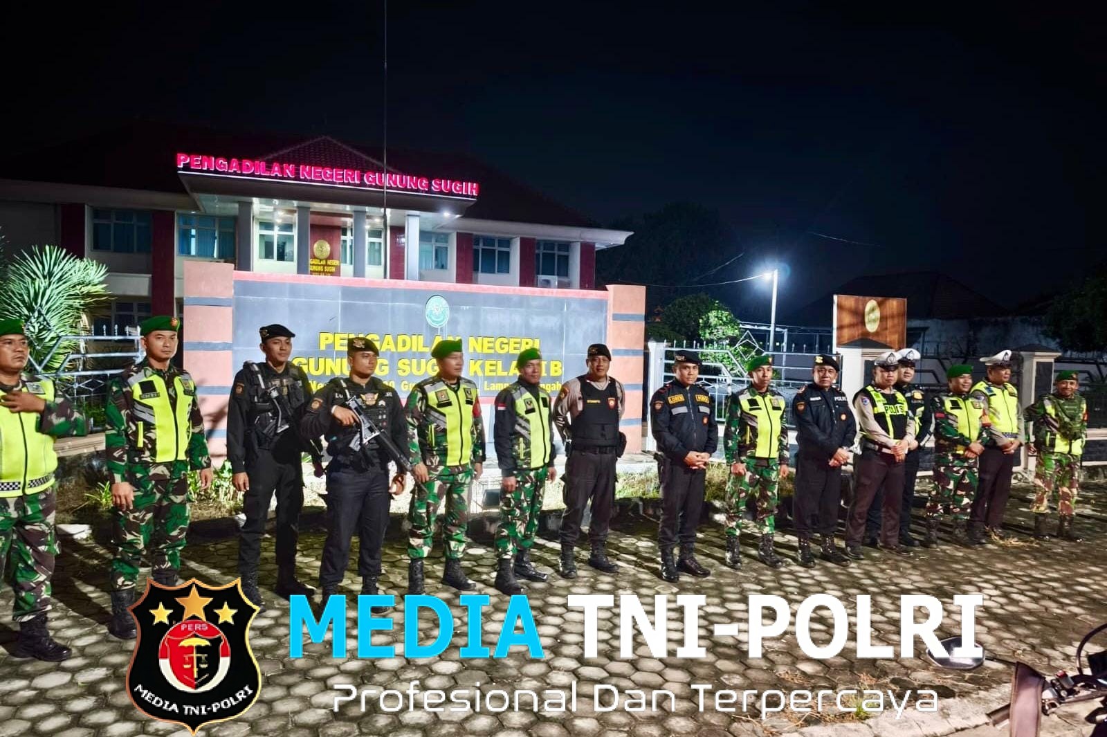 Patroli Skala Besar TNI-Polri Jaga Keamanan dan Ketertiban di Lampung Tengah