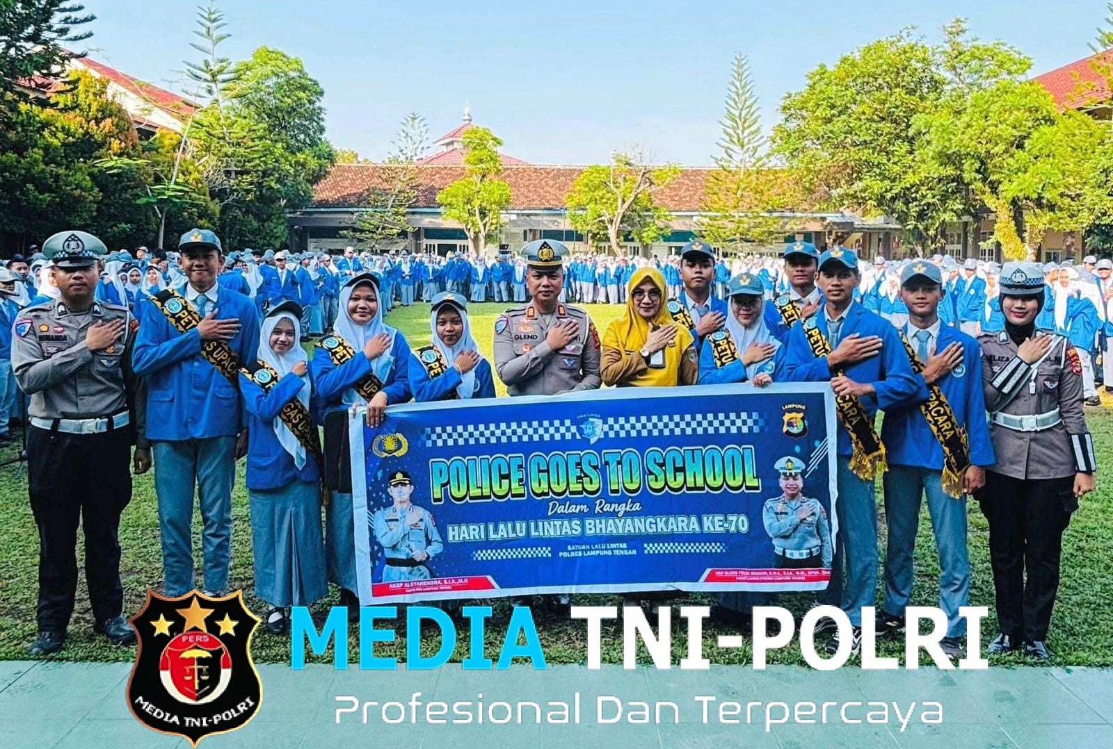Lewat Upacara Bendera, Satlantas Polres Lampung Tengah Dorong Pelajar Tertib BerLalu Lintas