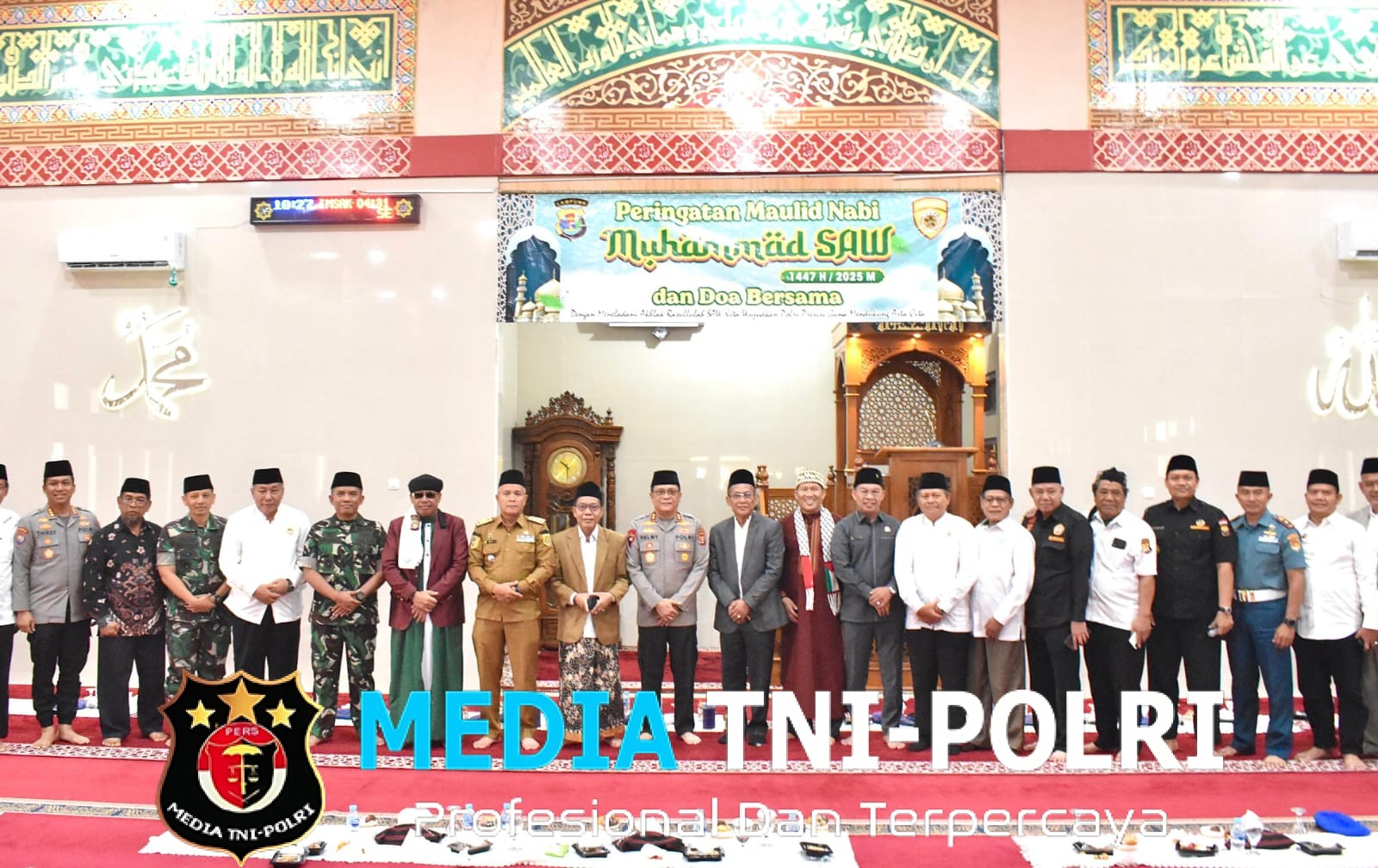 Kasrem 043/Gatam Hadiri Peringatan Maulid Nabi Muhammad SAW 1447 H/2025 M dan Do’a Bersama di Polda Lampung