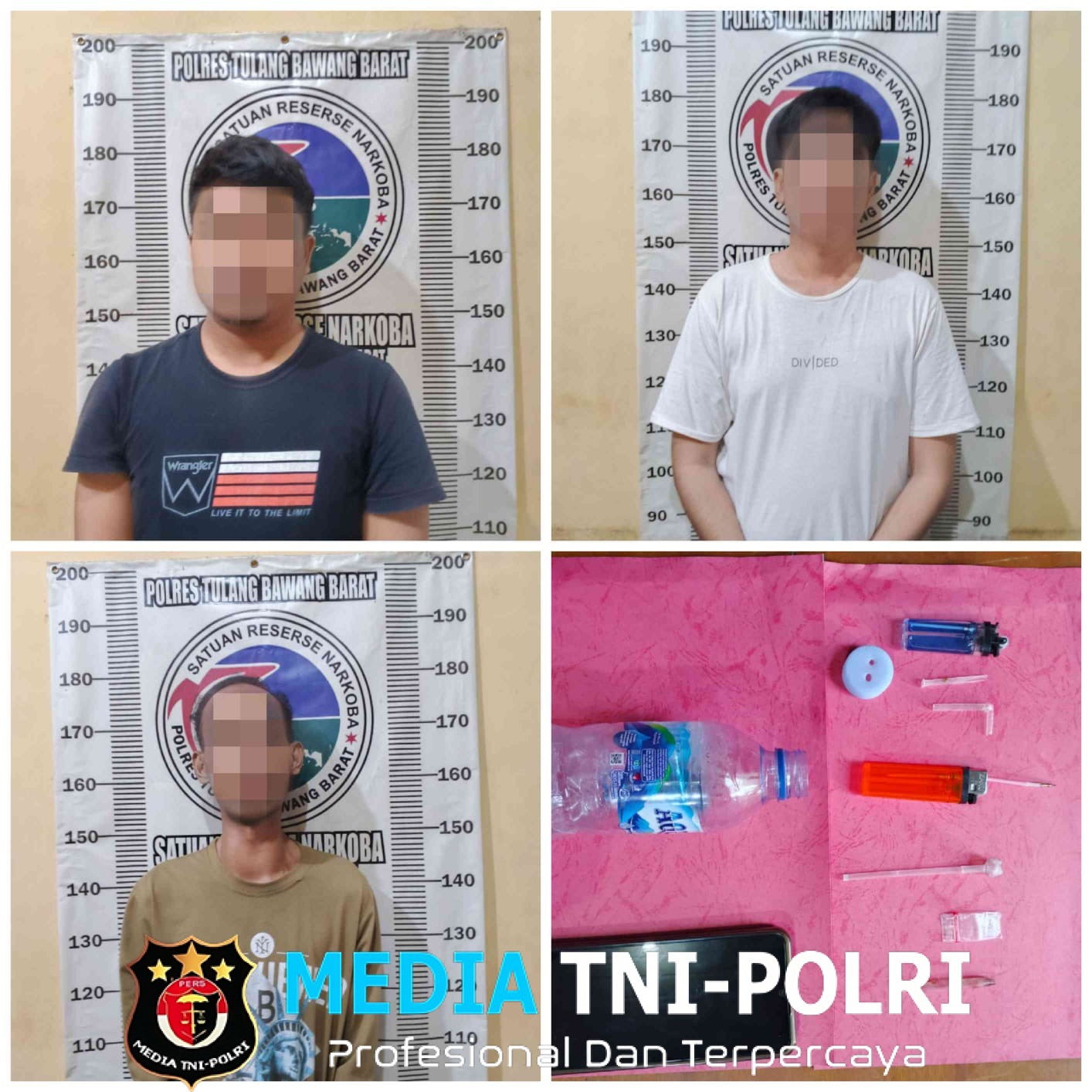 Satresnarkoba Polres Tulang Bawang Barat Amankan 3 (Tiga) Orang Laki-Laki Diduga Lakukan Tindak Pidana Penyalahgunaan Narkoba