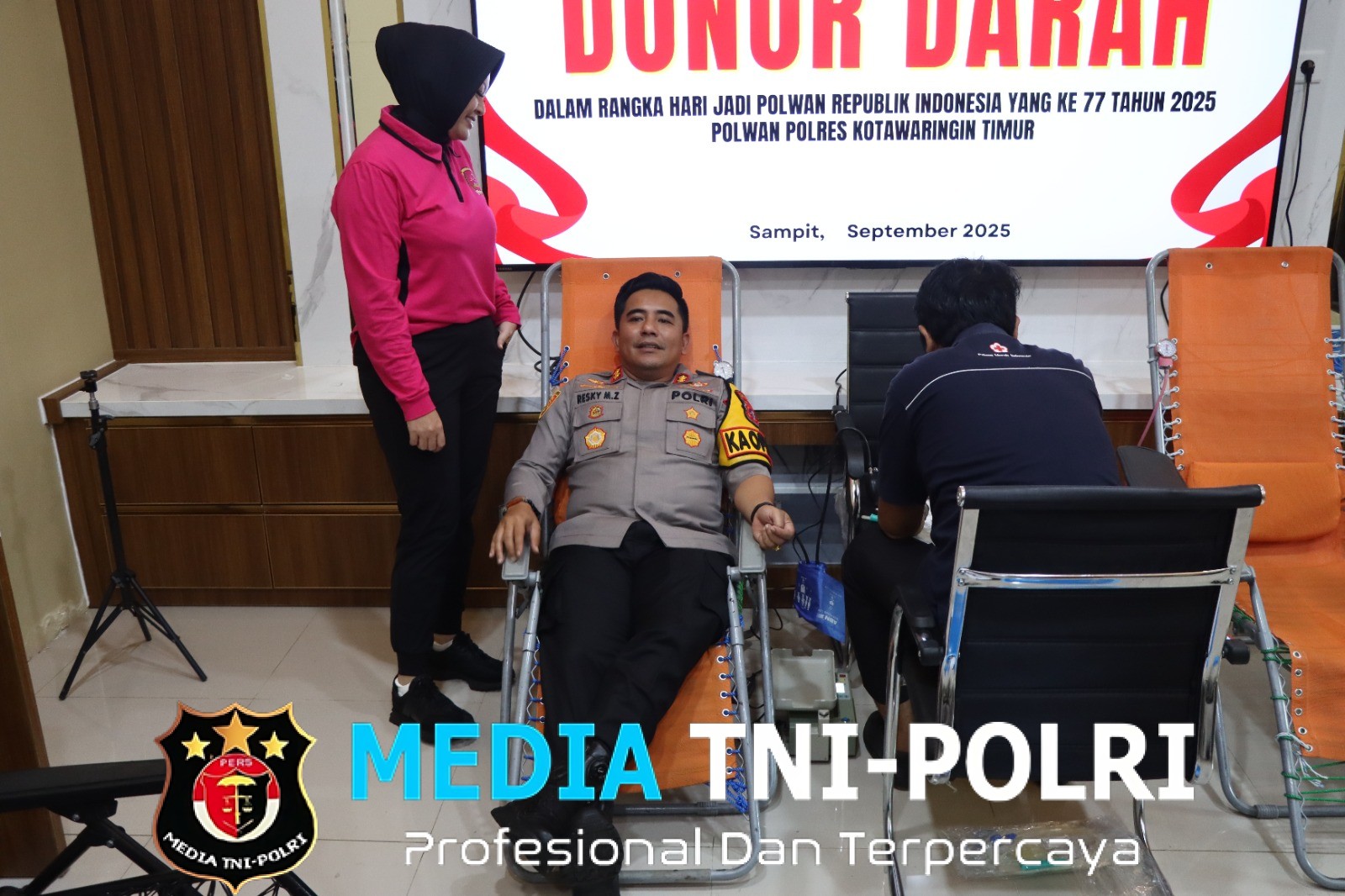 Polres Kotim Selenggarakan Donor Darah dalam Rangka HUT Polwan ke-77