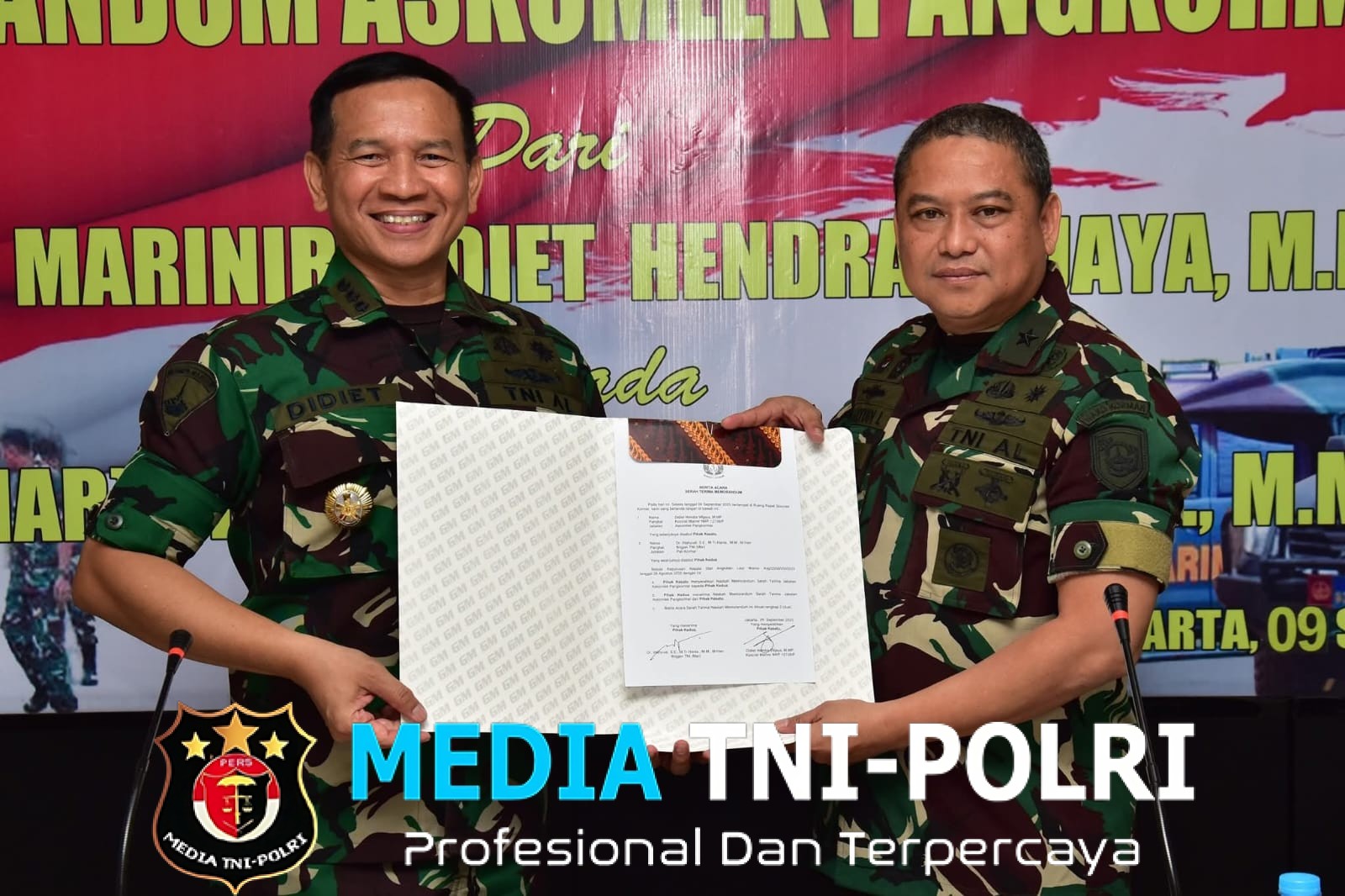 Naskah Memorandum Askomlek Pangkormar Resmi di Serah Terimakan