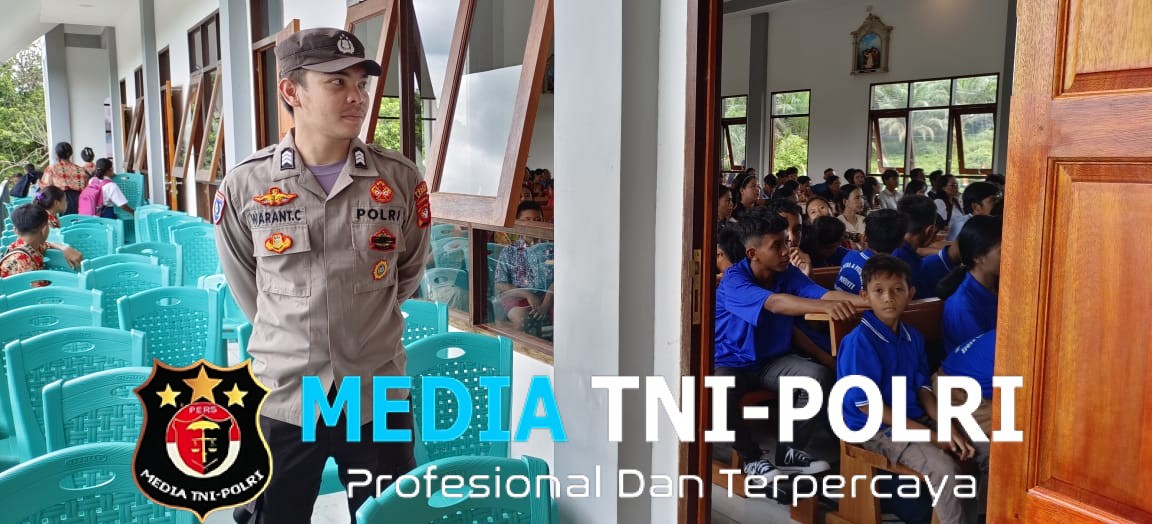 Polsek Meranti Pengamanan Pengukuhan Kongregasi Tarekat Religius Wanita Katolik di Paroki Hati Kudus Yesus Meranti