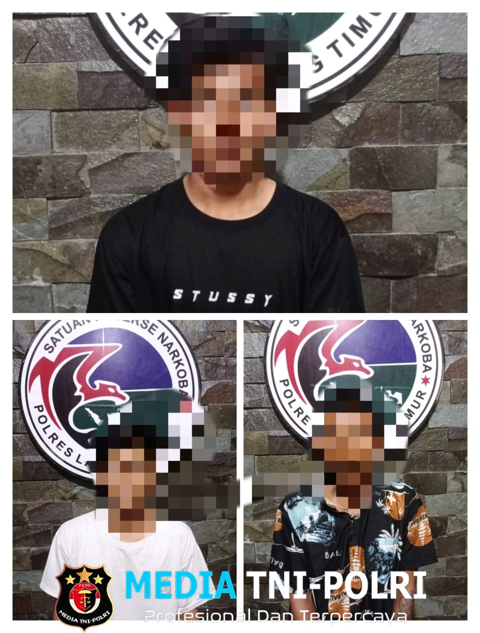 Sat Res Narkoba Polres Lampung Timur Amankan 3 Orang Penyalahgunaan Obat Berbahaya