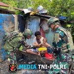 Binter Terbatas Satgas Yonif 521/DY Komunikasi Sosial (KOMSOS) di Kampung Muaranawa