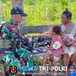Satgas Yonif 131/Brajasakti Gelar Pelayanan Kesehatan di Kampung Banda Waris