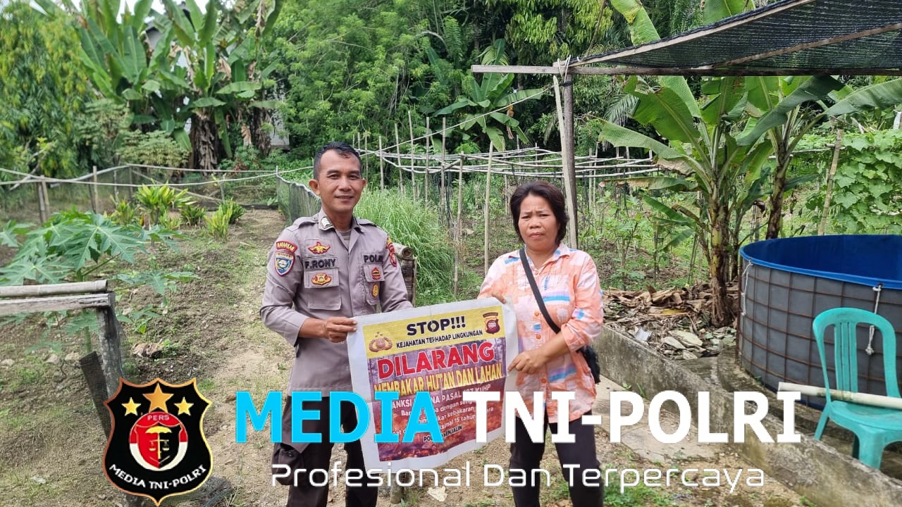 Bhabinkamtibmas Polsek Menjalin Melaksanakan Giat Rutin Himbauan Karhutla