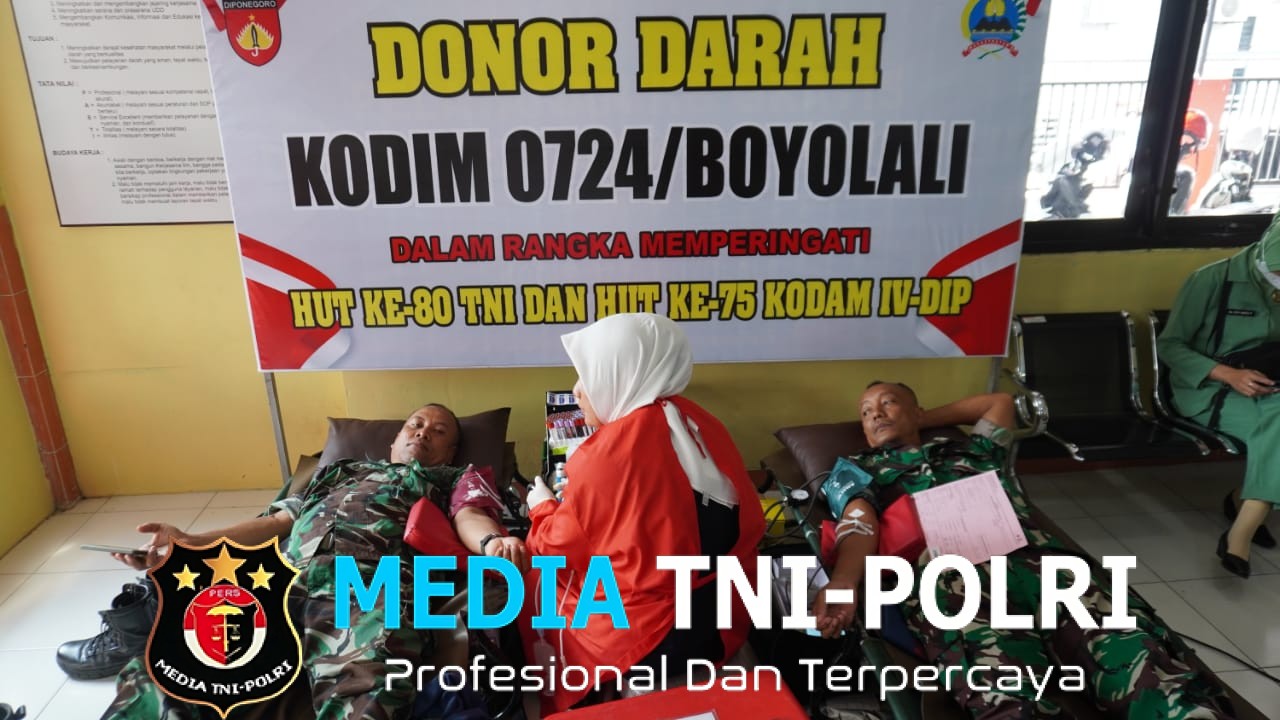 Jelang HUT TNI ke-80, Kodim 0724/Boyolali Gelar Donor Darah untuk Kemanusiaan