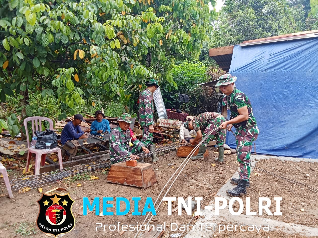 RTLH Tetap Berjalan di Desa Lubuk Gaung, Merangin, Bakti Teritorial Prima Dalam Rangka HUT TNI ke-80