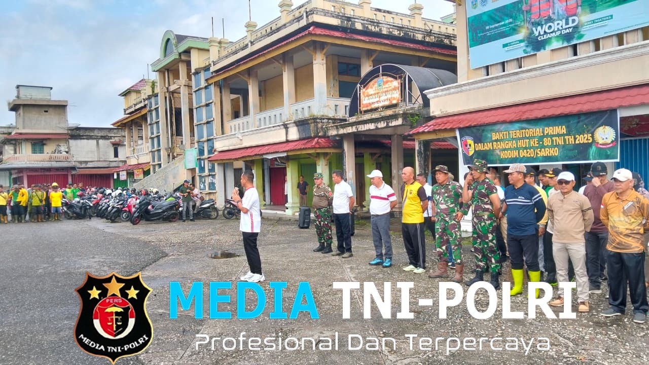 Kodim 0420/Sarko Gelar Bhakti Teritorial Prima Sambut HUT TNI ke-80 di Pasar Bawah Sarolangun