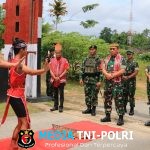Satgas Pamtas Yonarhanud 1 Kostrad Terima Kunjungan Pangkogasgabpamtaswil Darat XII/Tanjungpura di Pos Kotis Gabma Entikong