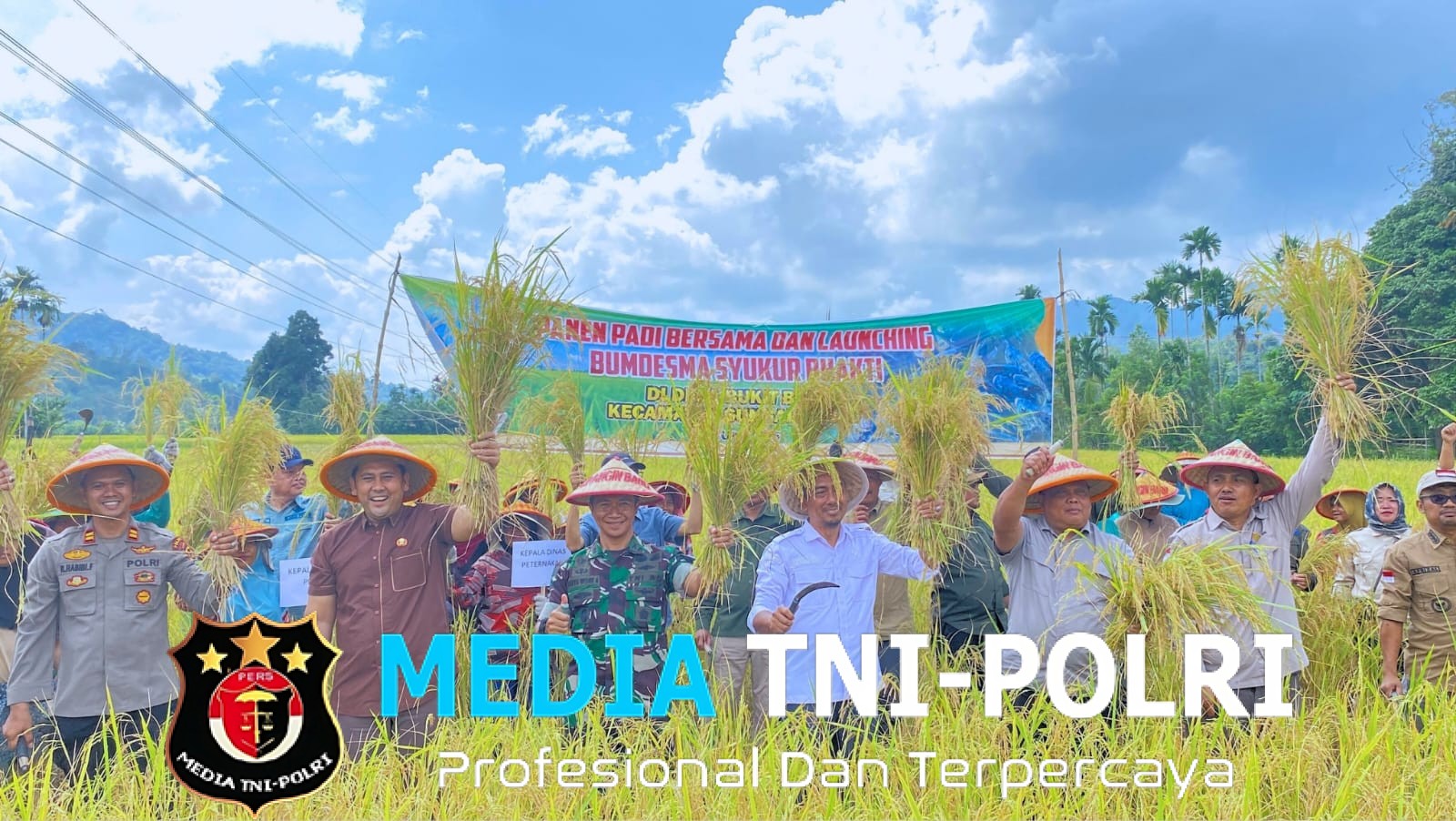 Dandim 0420/Sarko Hadiri Panen Raya dan Penyerahan Bantuan Pertanian di Desa Bukit Batu, Sungai Manau