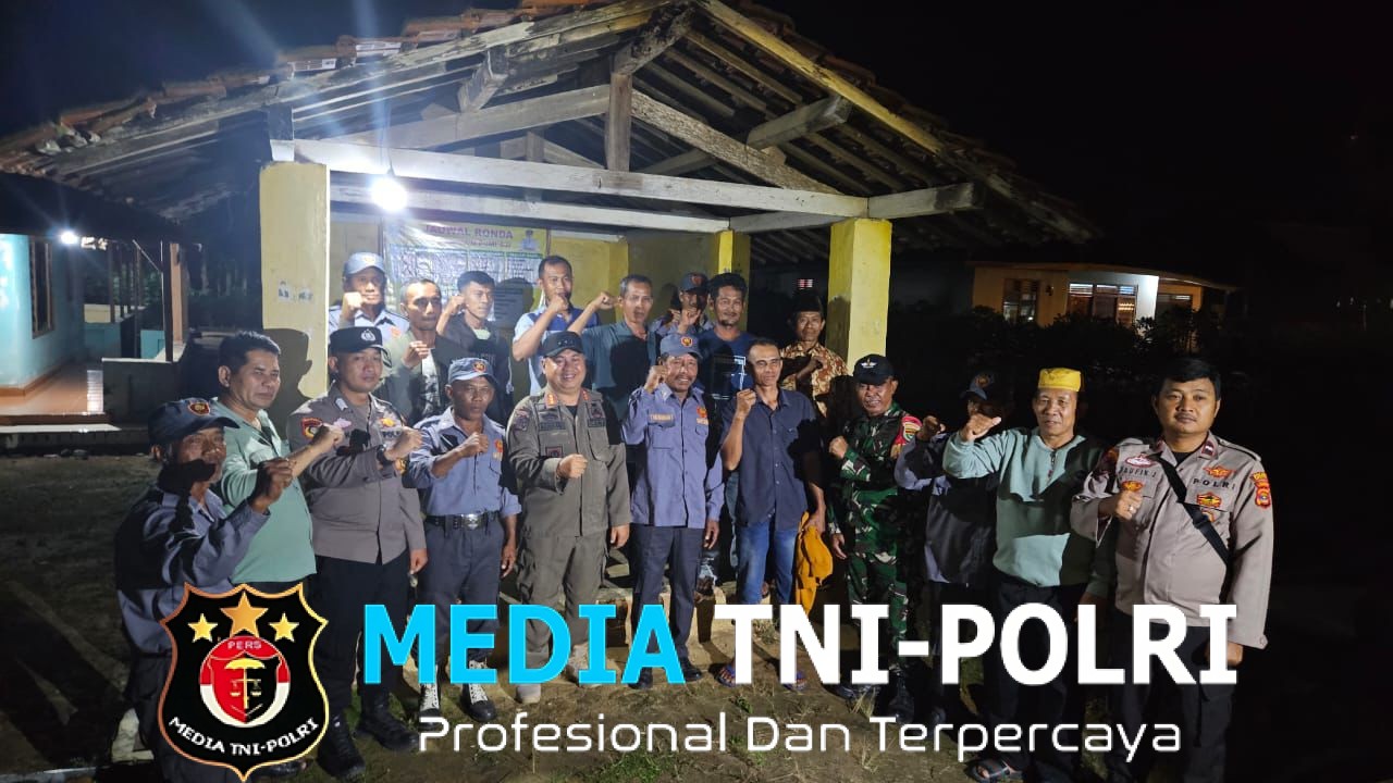 Jaga Kamtibmas Bersama, Sinergitas TNI-Polri dan Forkopimcam Cek Siskamling di Kampung Bumi Mas Seputih Agung