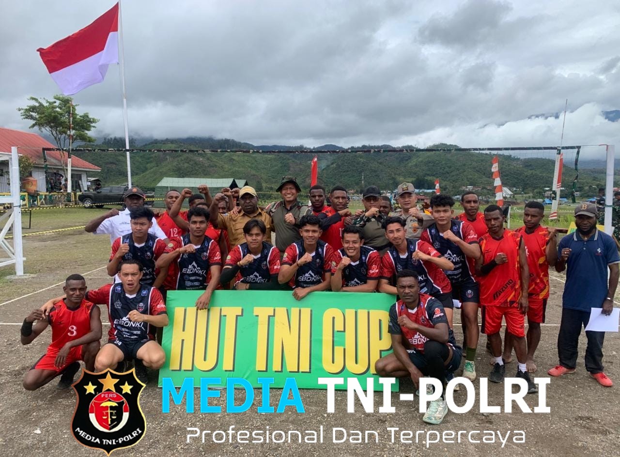 Pembukaan Turnamen Bola Voli HUT TNI ke-80, Ramaikan Suasana di Pegunungan Bintang