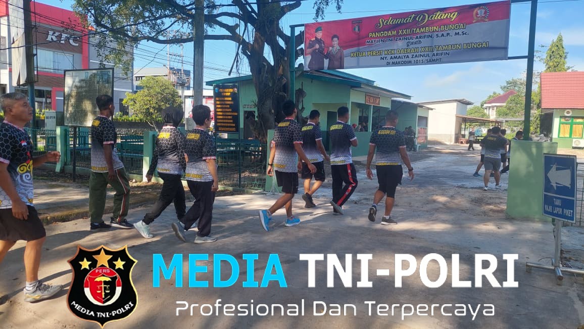 Menjaga Imunitas Dan Kebugaran Tubuh, Personel Kodim 1015/Sampit Laksanakan Olahraga Bersama