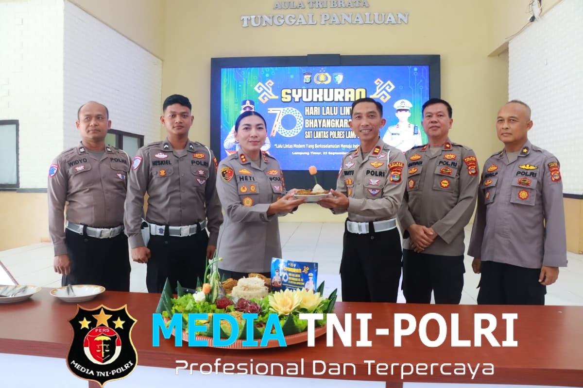 Kapolres Lampung Timur Pimpin Syukuran Hari Lalu Lintas Bhayangkara ke-70