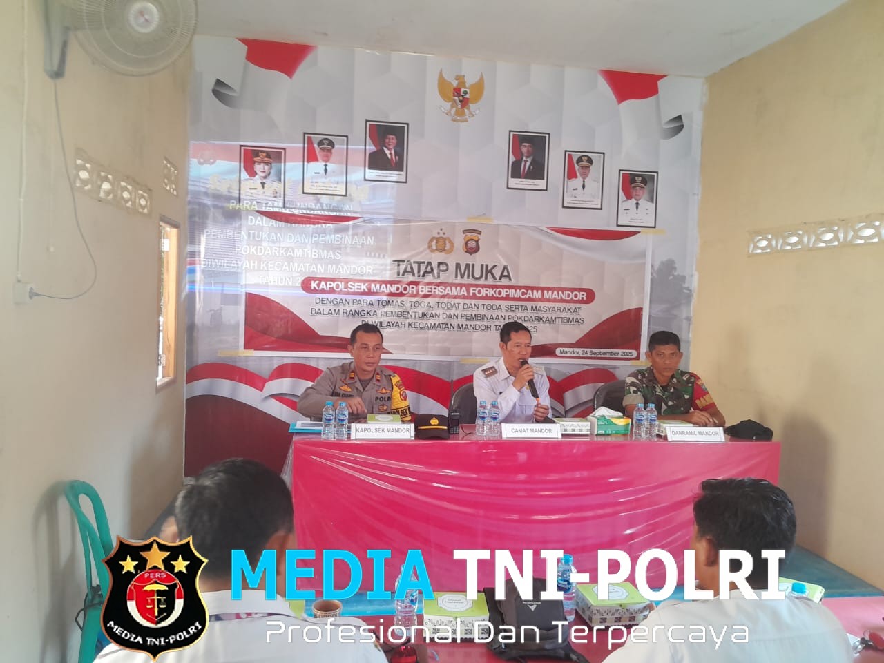 Kapolsek Mandor Hadiri Pembentukan Pokdarkamtibmas di Kecamatan Mandor