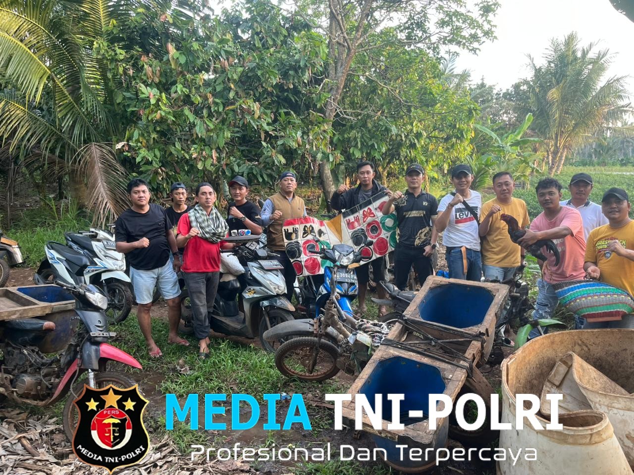 Polsek Bandar Sribhawono Gerebek Perjudian Sabung Ayam di Desa Bandar Agung