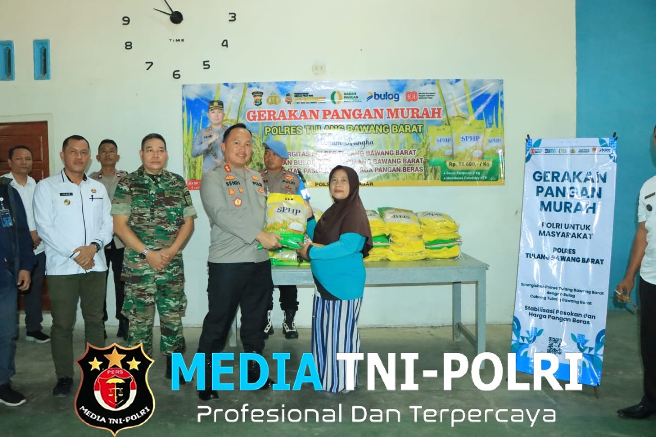 Kapolres Tulang Bawang Barat ikuti Kick Off Launching Gerakan Pangan Murah (GPM) Polri Serentak