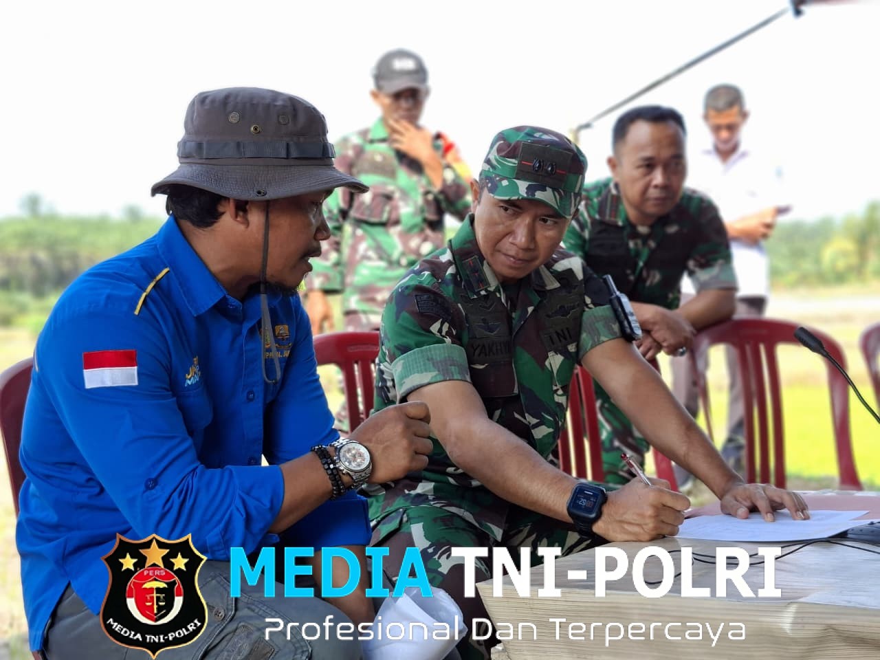 Dandim 0420/Sarko Hadir dalam Vicon Tentang Penanaman Padi Serentak Bersama Danrem 042/Gapu di Desa Tanjung Benuang