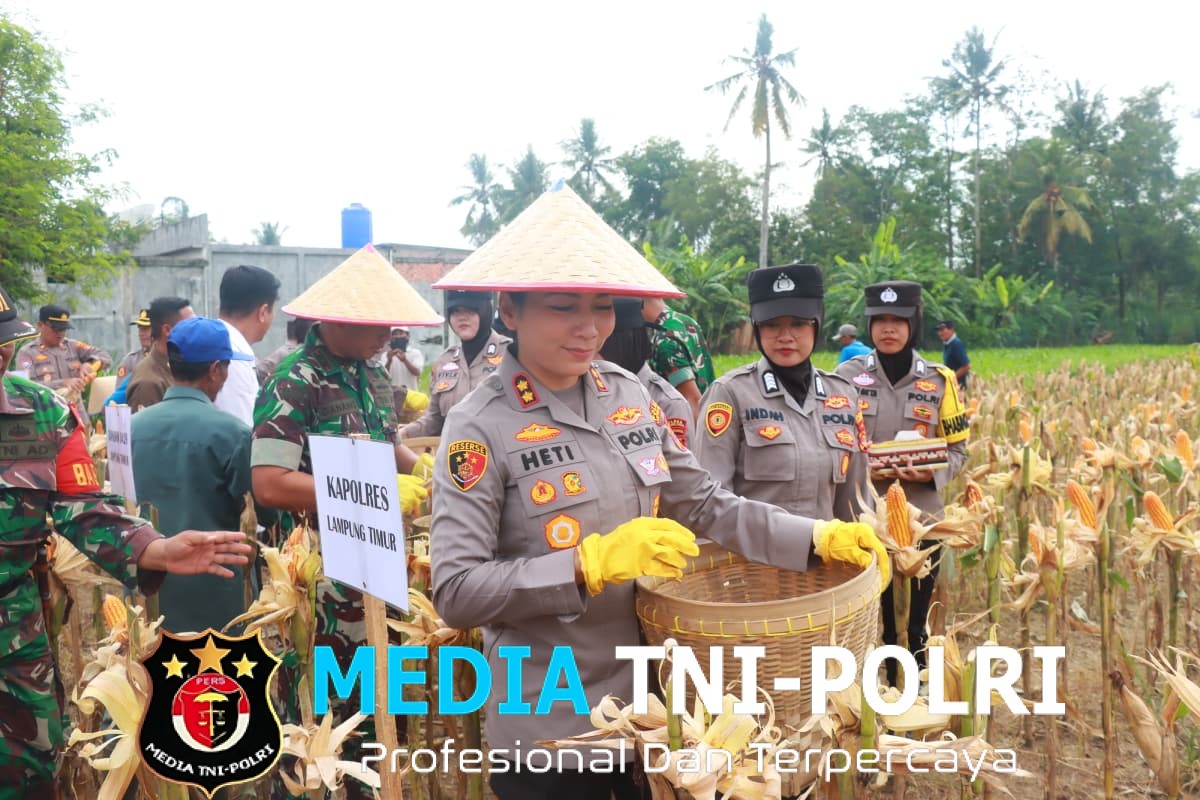 Kapolres Lampung Timur Hadiri Panen Raya Kuartal III 2025, Dukung Swasembada Pangan Nasional