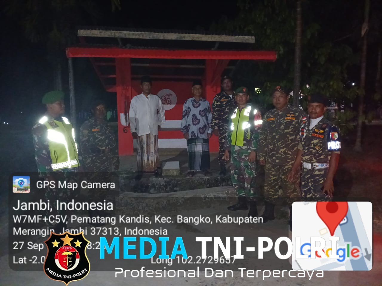 Patroli Malam dan Komsos Koramil 420-09/Bangko Tingkatkan Keamanan Lingkungan Warga