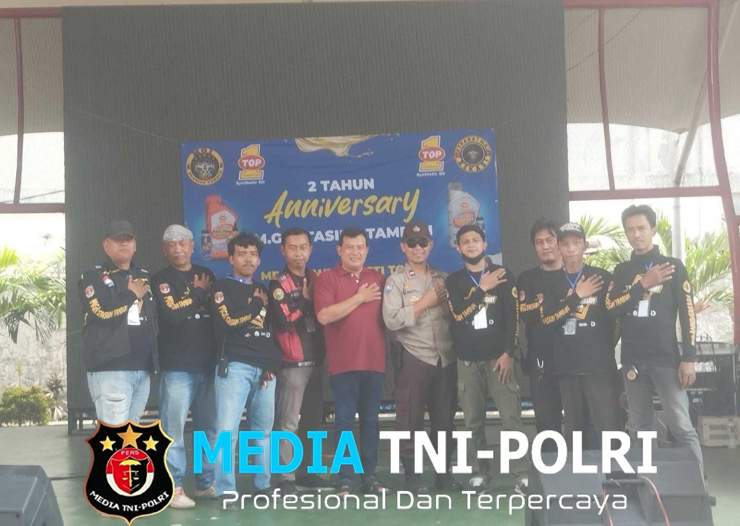 Polsek Tambun Selatan Kawal Anniversary Komunitas Ojol, Sampaikan Pesan Kondusifitas