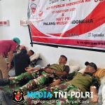 Donor Darah Satgas Yonif 521/DY Ikut Serta Dalam Rangka Kegiatan HUT Ke-80 PMI