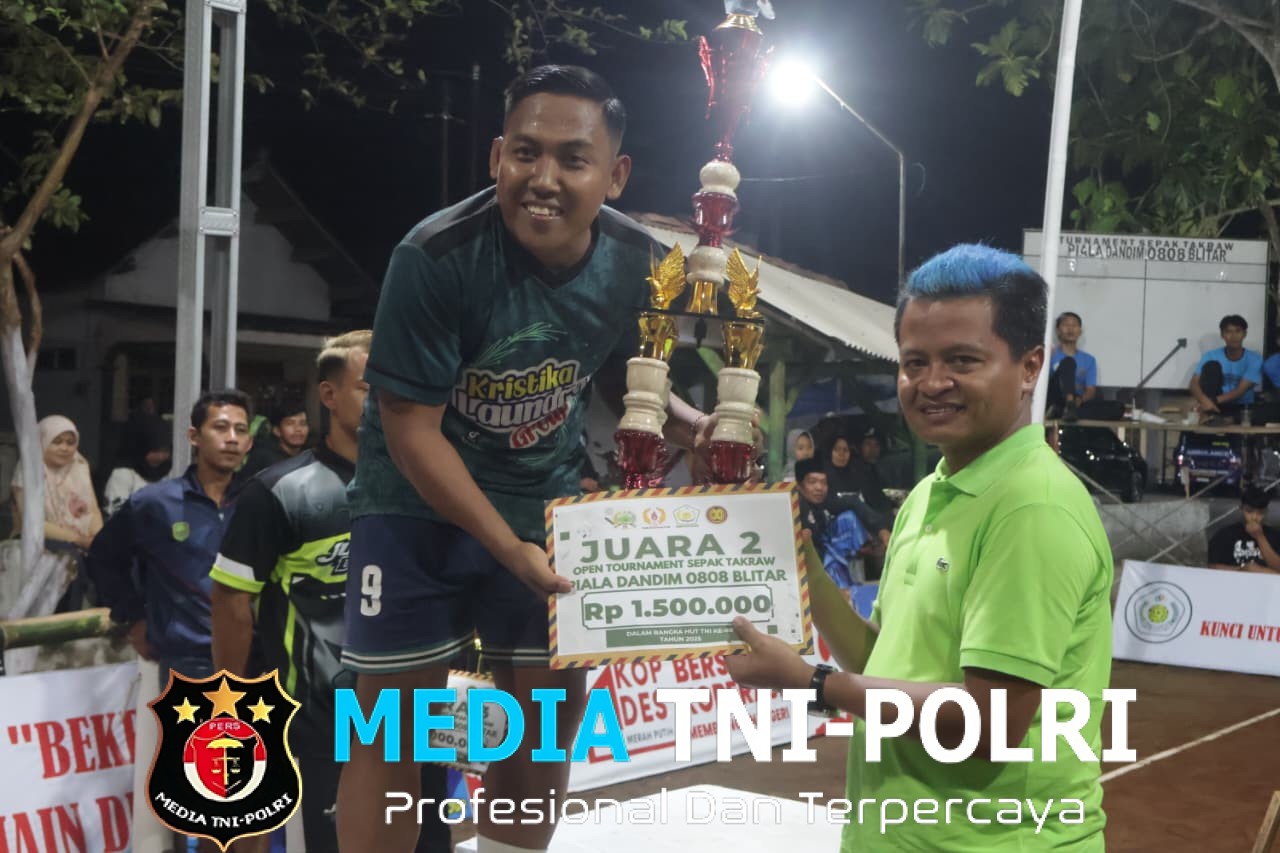 32 Tim Tunjukkan Sportifitas Dalam Turnamen Sepak Takraw Menyambut HUT TNI Ke 80 Di Blitar