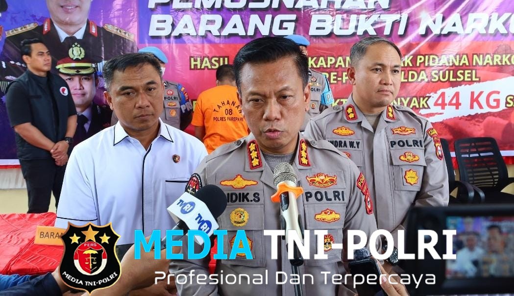 Polda Sulsel Musnahkan 44 Kg Sabu Hasil Ungkapan Polres Parepare