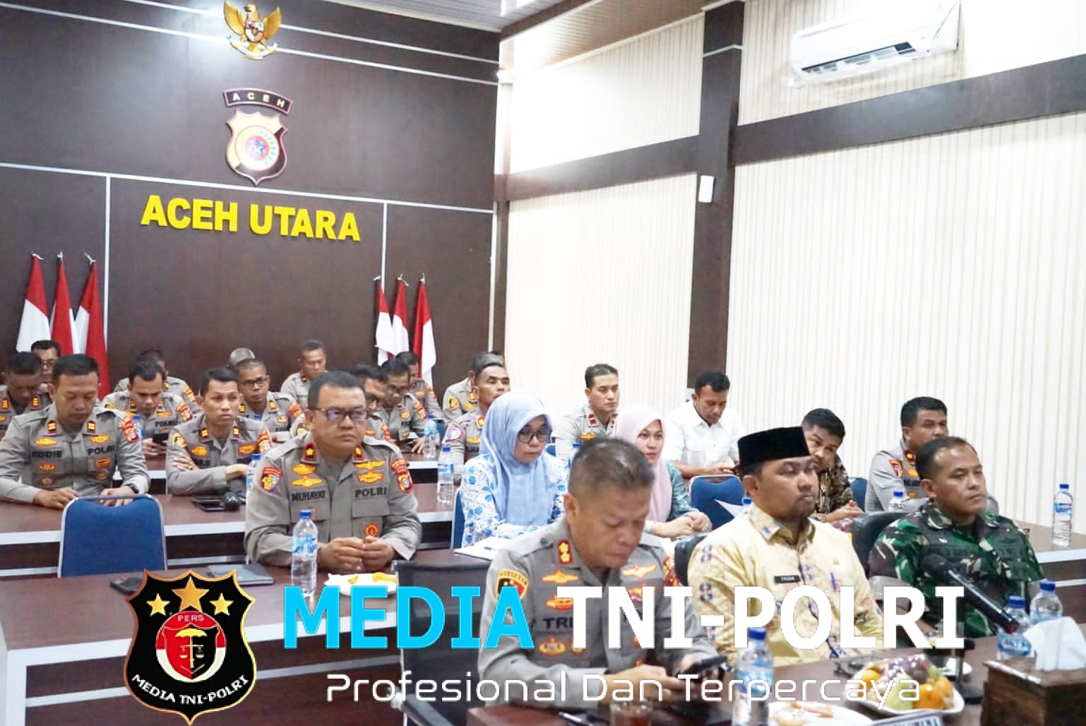 Dandim 0103/Aceh Utara Ikuti Vicon Green Policing dan Antisipasi Pertambangan Liar di Aceh